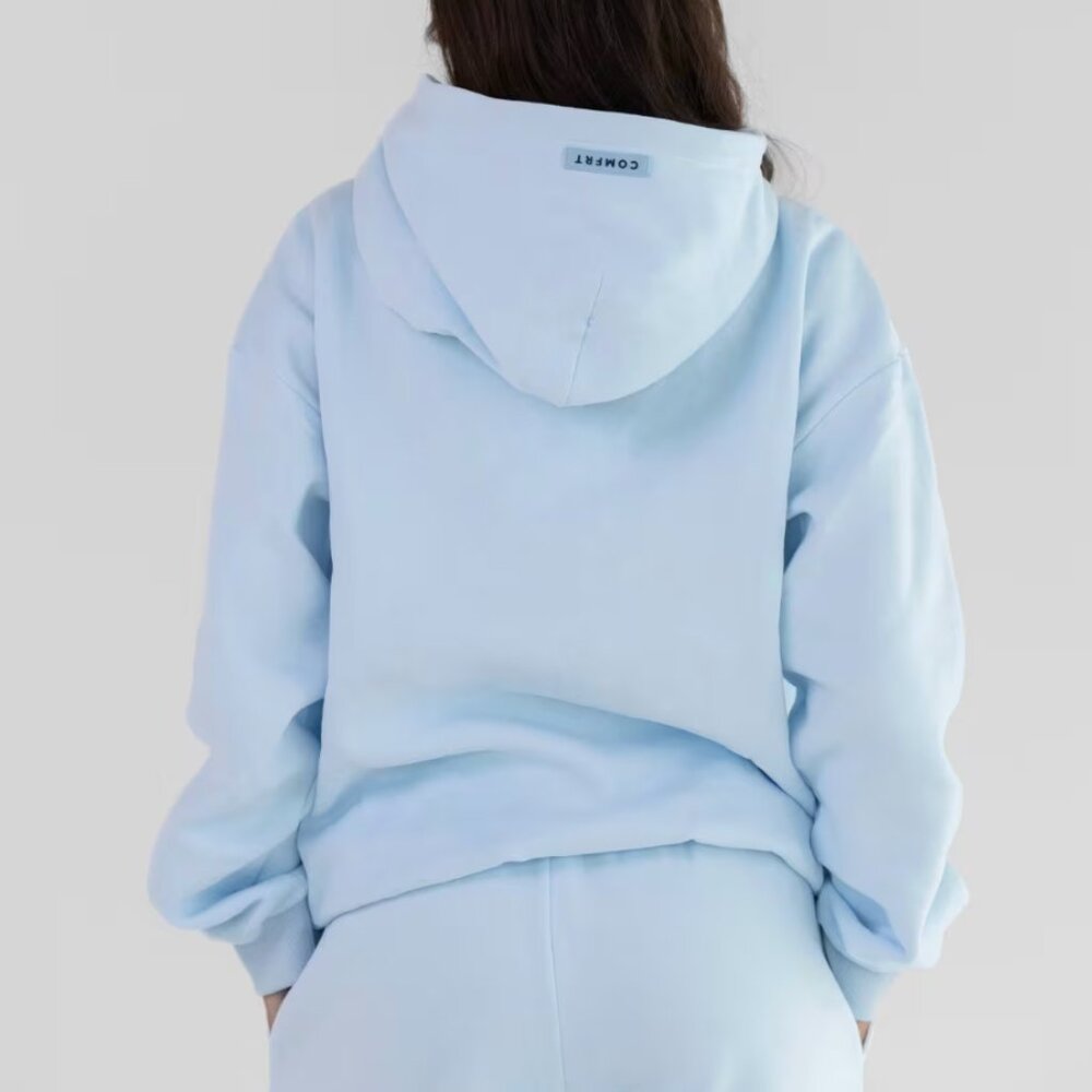 Women's Oversized Light Blue Hoodie - Picture 3 of 6
